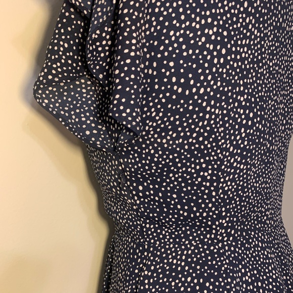 Banana Republic Navy Polka Dot Chiffon Dress Size 6 - Picture 8 of 9